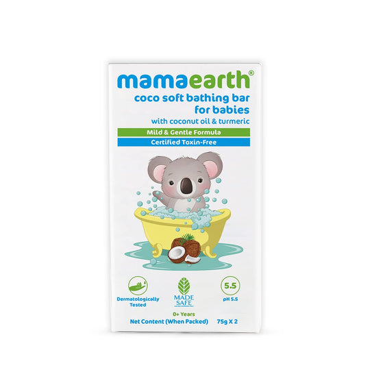 Mamaearth Coco Soft Bathing Bar Soap, pack of 2x75g - Indicrest Buy at Indicrest