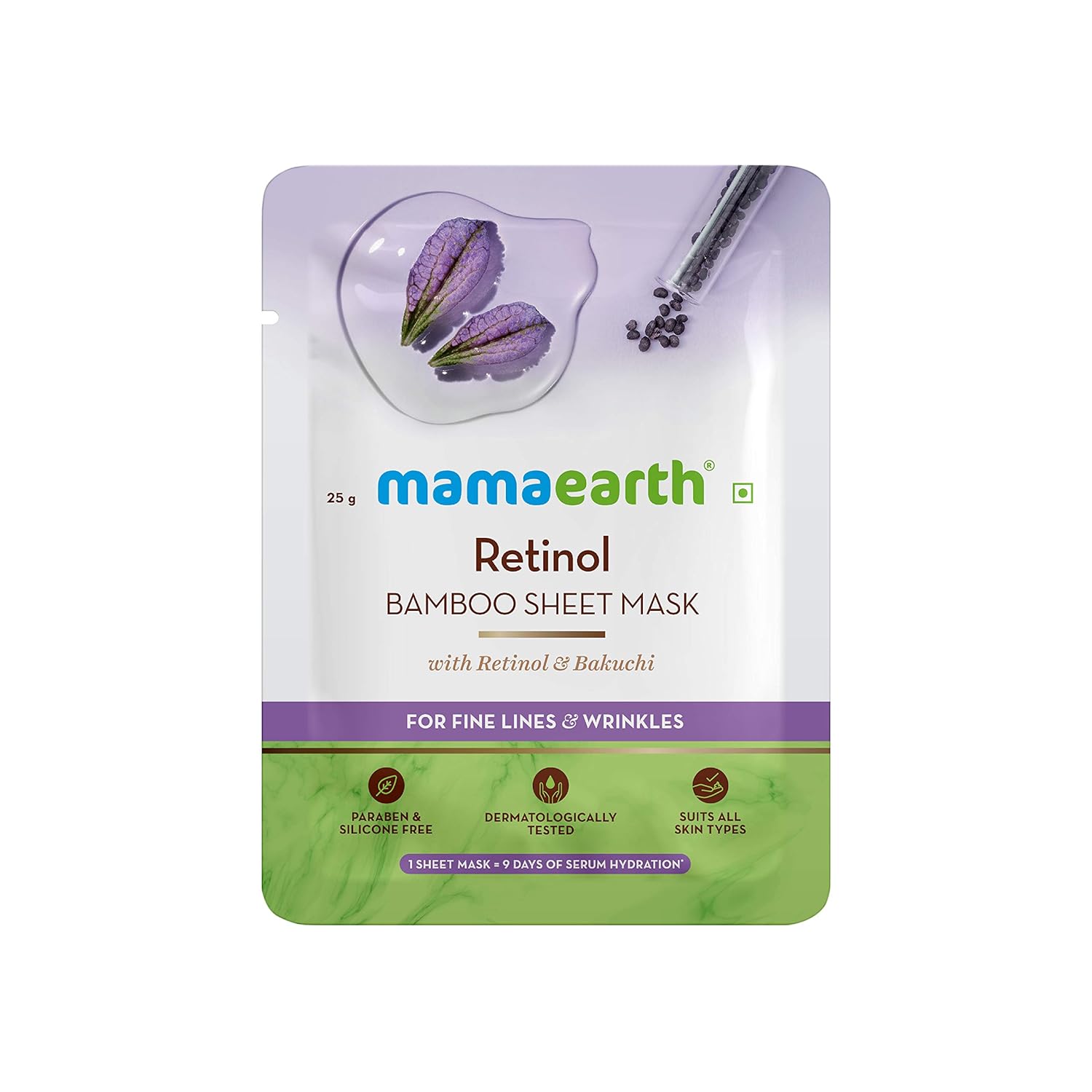 Mamaearth Retinol Bamboo Sheet Mask, 25g - Indicrest
