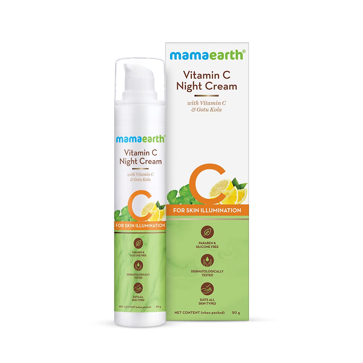 Mamaearth Vitamin C Night Cream, 50g - Indicrest