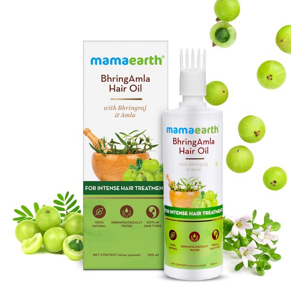 Mamaearth Hair Oil with Bhringraj and Amla for Hair Care