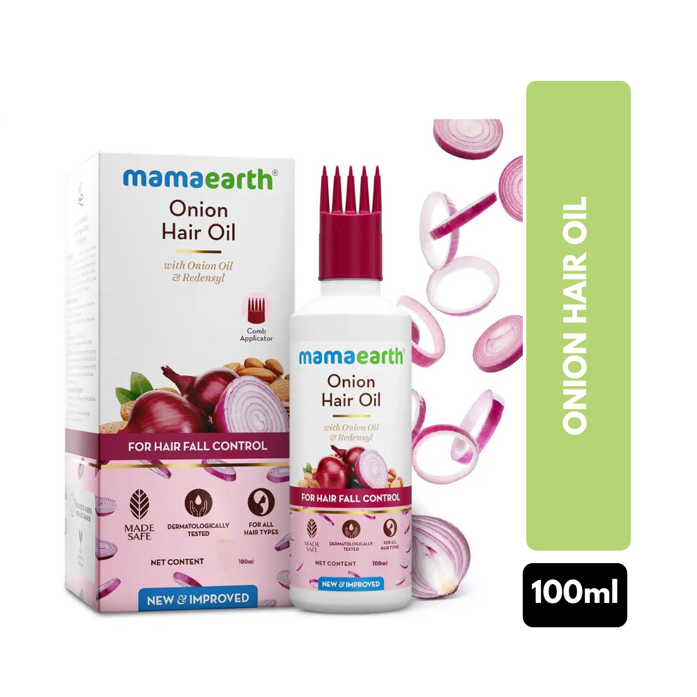 Mamaearth Onion Hair Oil for Men & Women with Onion & Redensyl, 100ml