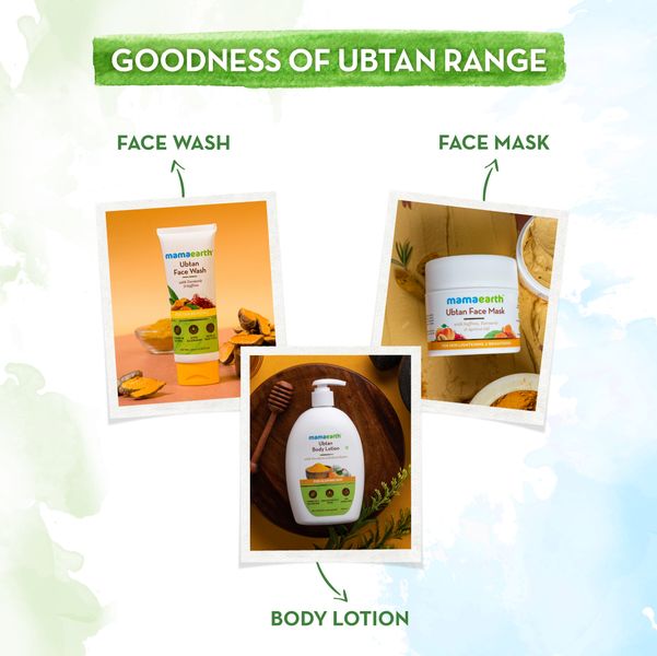 Mamaearth Ubtan Face Mask Packaging with Saffron & Turmeric