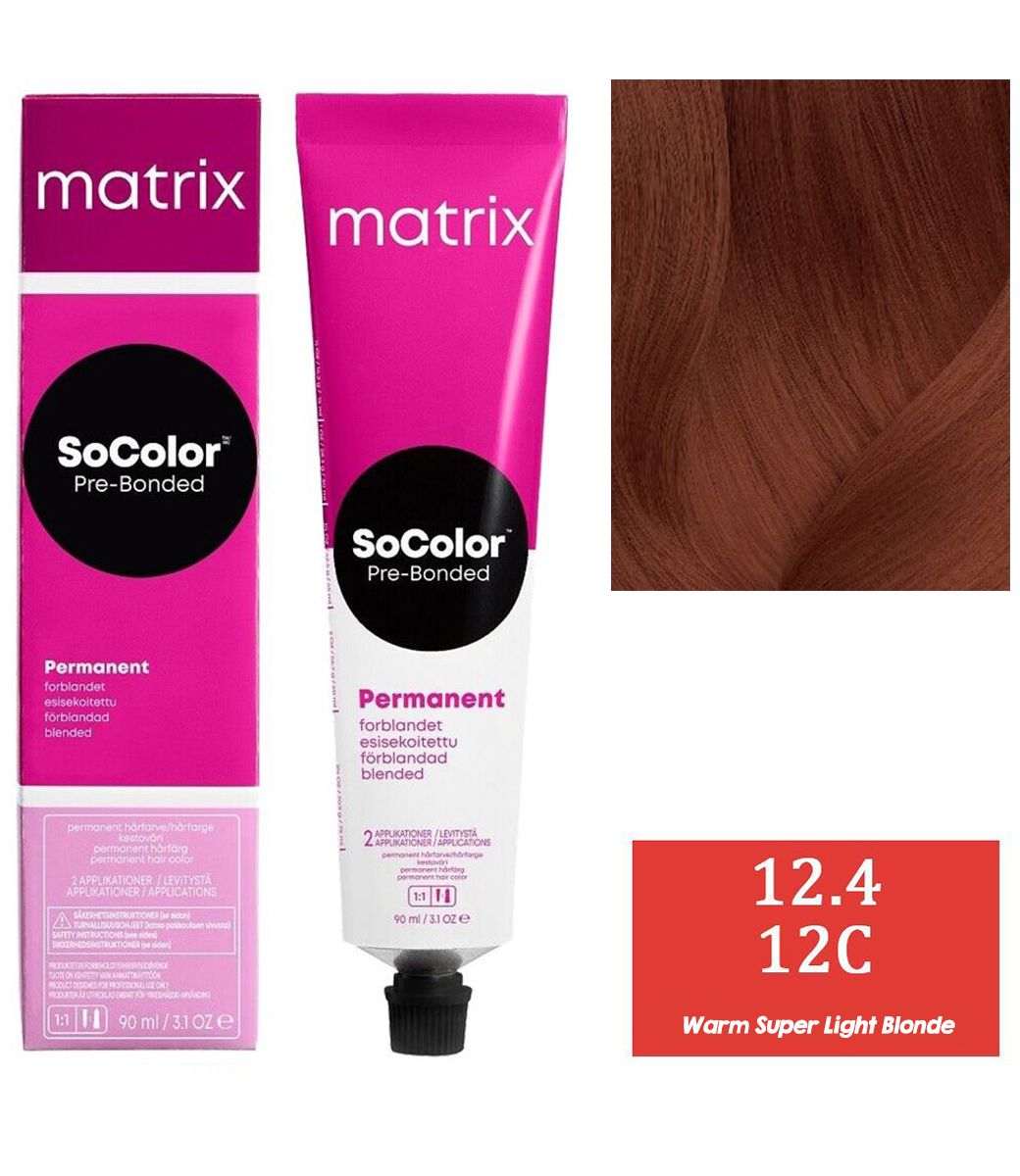 Matrix SoColor 12.4 - 12C (Warm Super Light Blonde) - (90ml) - Indicrest