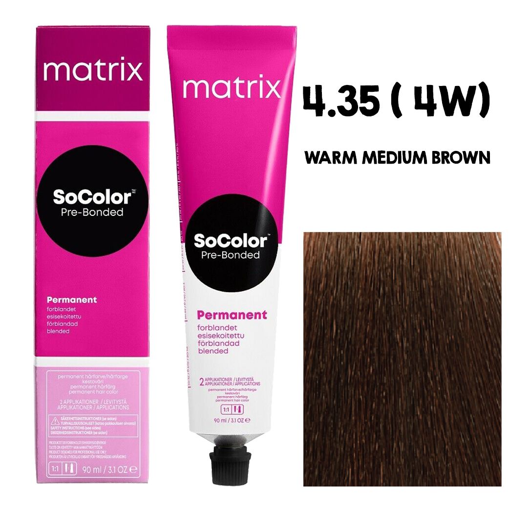 Matrix SoColor 4.35 - 4W (Warm Medium Brown) - (90ml) - Indicrest