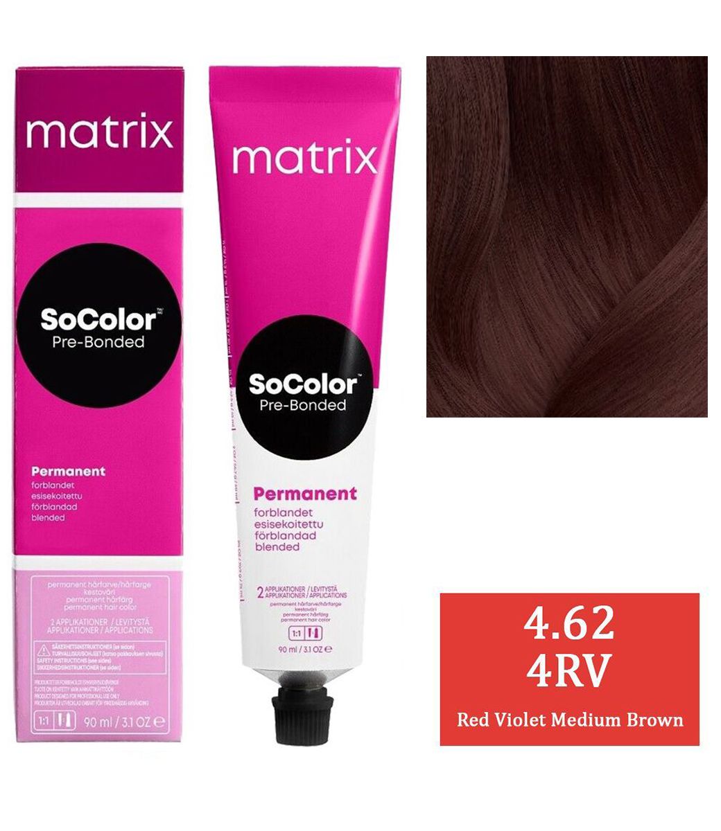 Matrix SoColor 4.62 - 4RV (Red Violet Medium Brown) - (90ml) - Indicrest