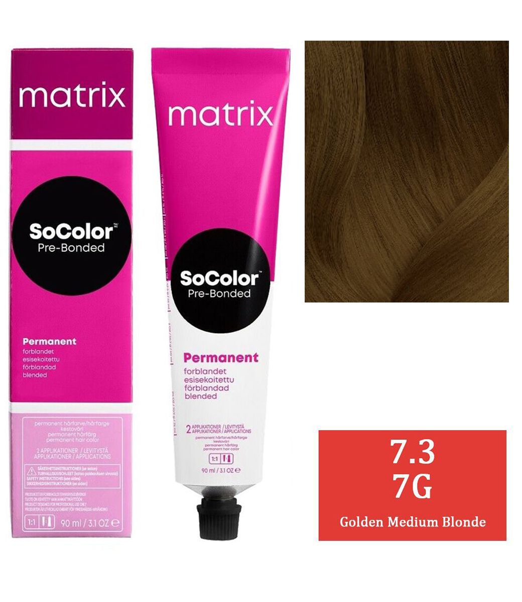 Matrix SoColor 7.3 - 7G (Golden Medium Blonde) - (90ml) - Indicrest