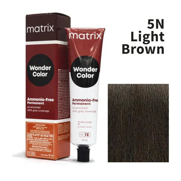 Matrix Wonder Color Ammonia Free Permanent Hair Color - 5N - Light Brown - (90ml) - Indicrest