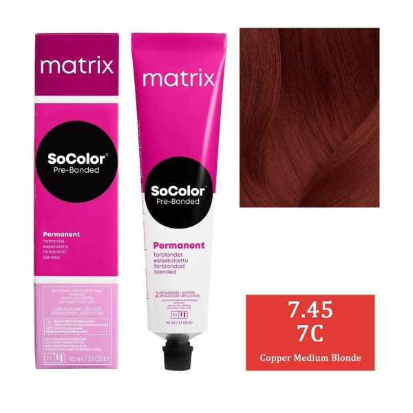 Matrix SoColor 7C copper blonde permanent hair dye