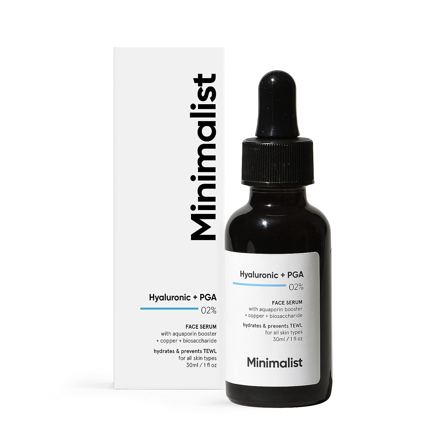 Minimalist Hyaluronic + PGA 2% Face Serum, 30ml - Indicrest