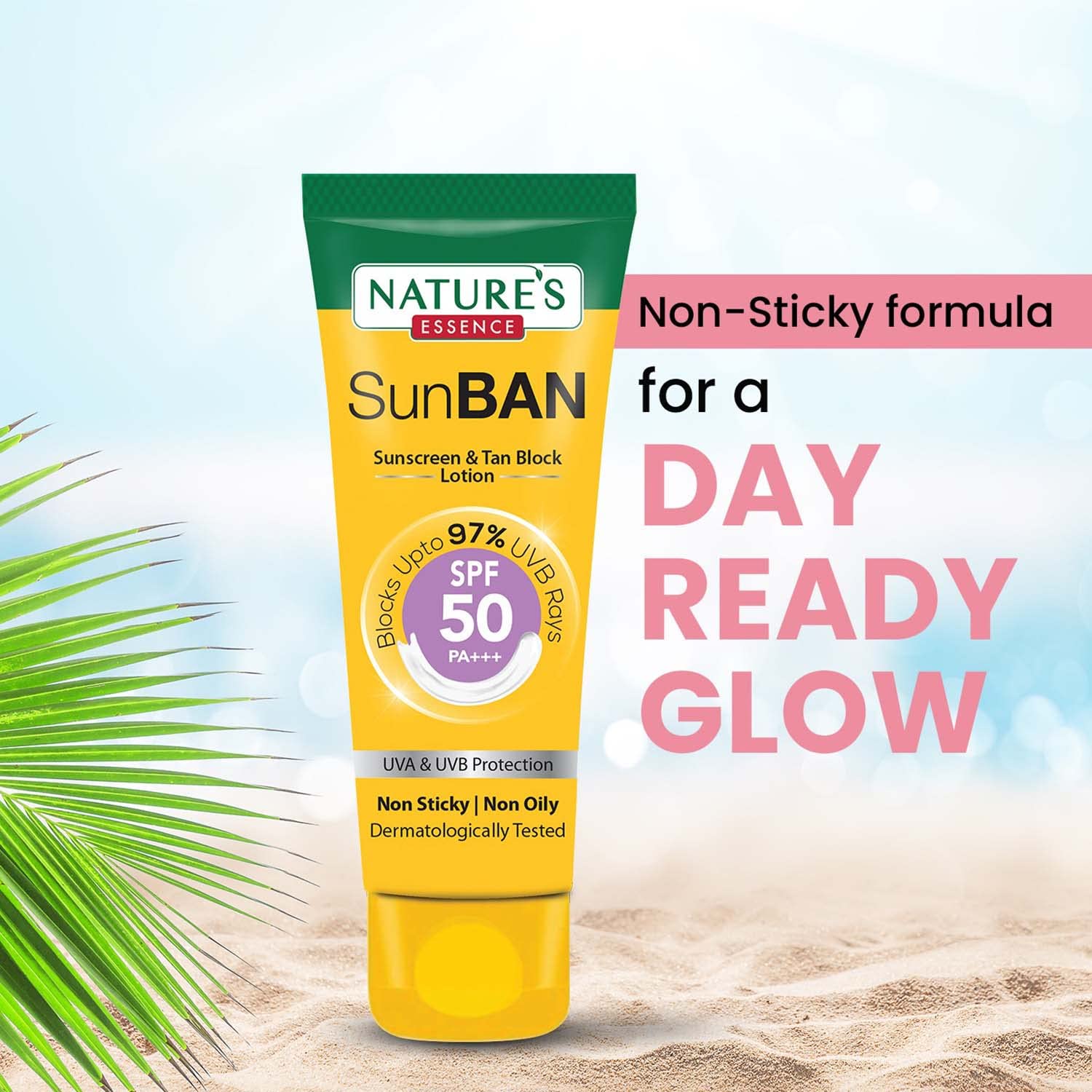 Nature's Essence Sunban Suncreen & Tan Block Lotion SPF 50 PA+++ | 60ml4