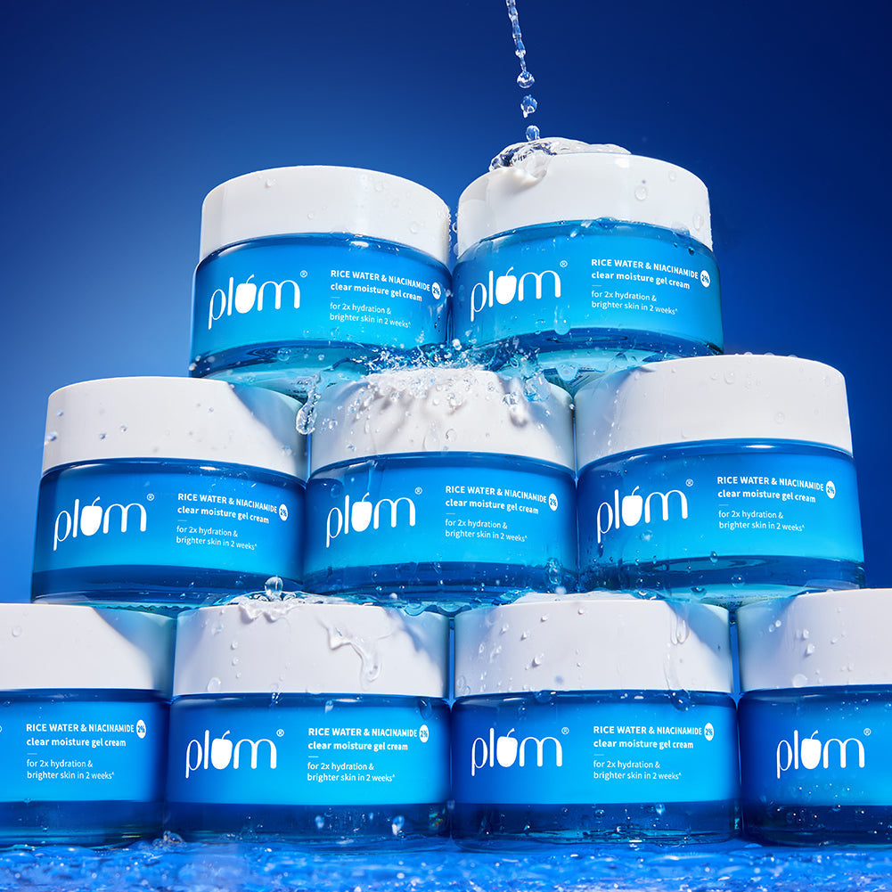 Plum 2% Niacinamide & Rice Water Brightening Gel Moisturizer | 2X Hydration | Brightens Skin In 2 Weeks | Non-Greasy, 50g