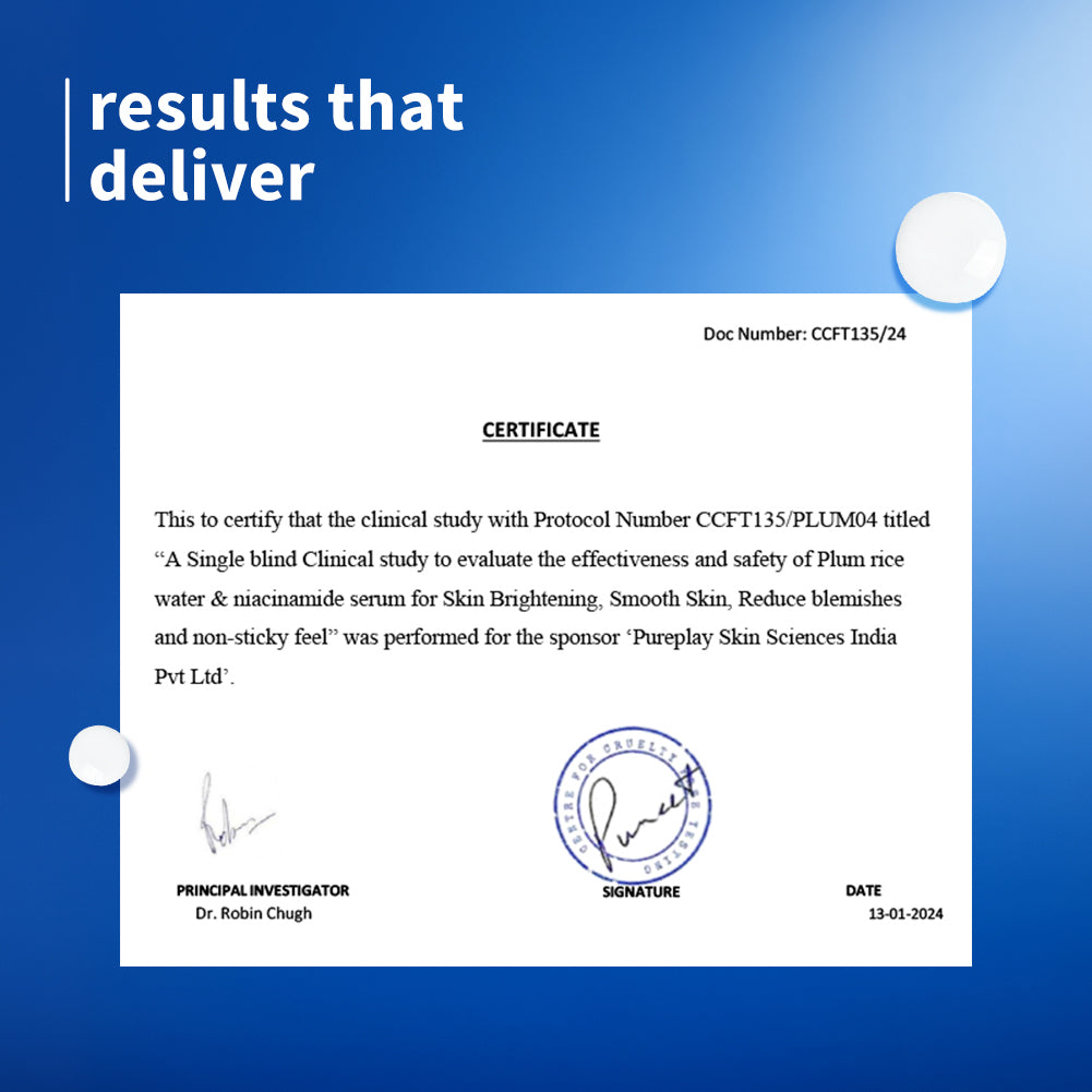 Plum 10% Niacinamide & Rice Water Brightening Face Serum | Brightens From 1st Use | 2X Instant Hydration | Dermat-Tested, 15ml