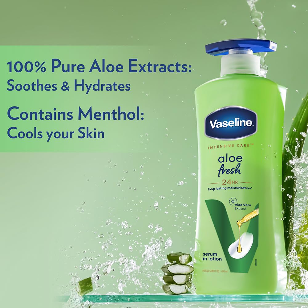 Fast-absorbing Vaseline Aloe Fresh moisturizer