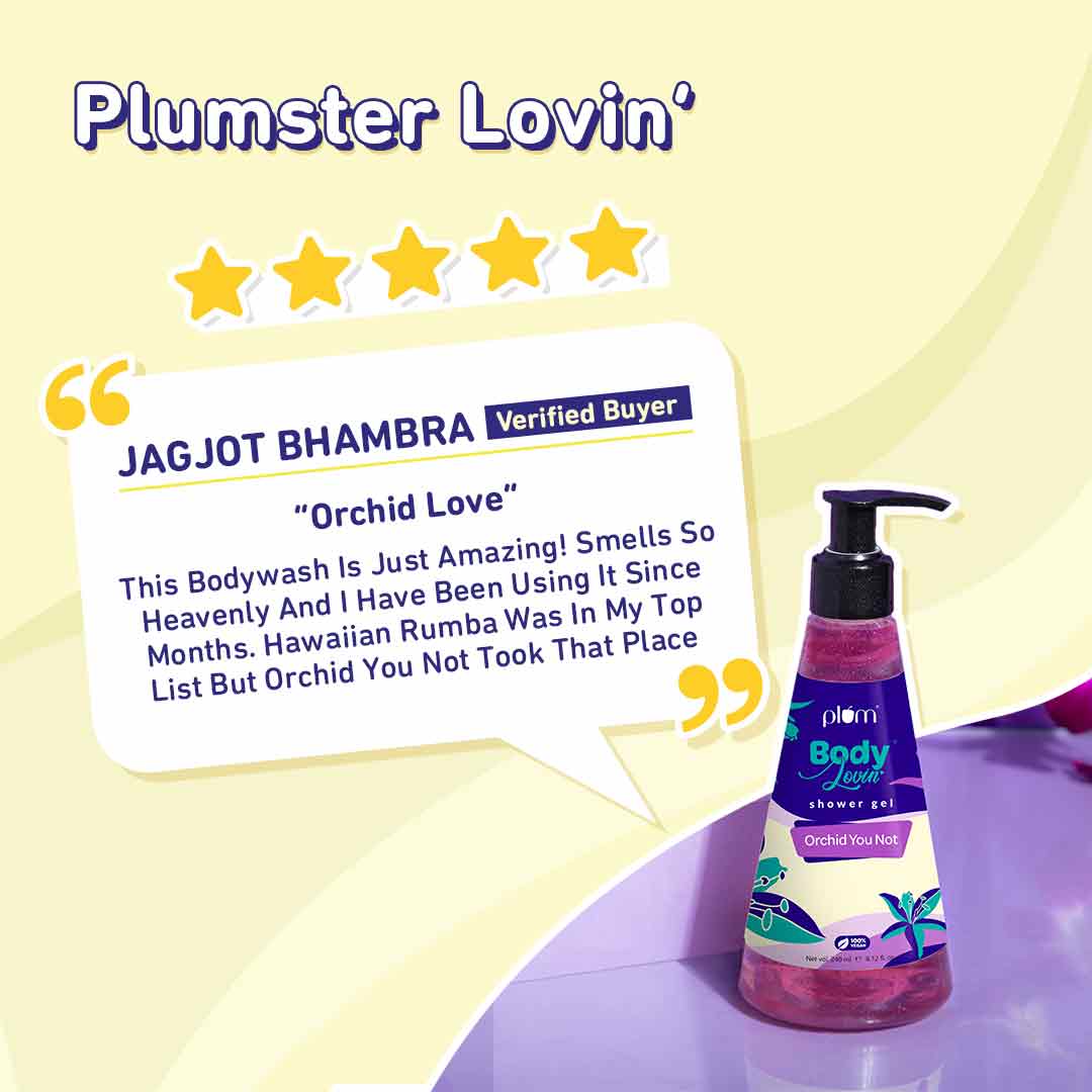 Plum Orchid You Not Shower Gel by Plum BodyLovin' | SLS-Free | Hydrating Formula | Citrusy-Floral Fragrance | Aloe-Infused Body Wash, 240ml