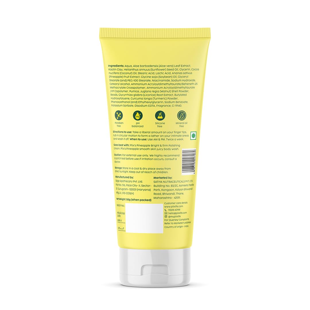 Plix Pineapple Soft & Smooth Juicy Scrub| For Bright Intimate Area, 50g