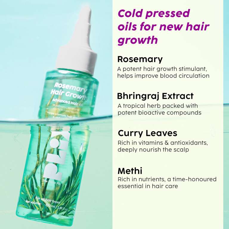 Plix Rosemary Advanced Hair Oil for Stronger Hair Follicles & Healthy Hair Growth, 100ml