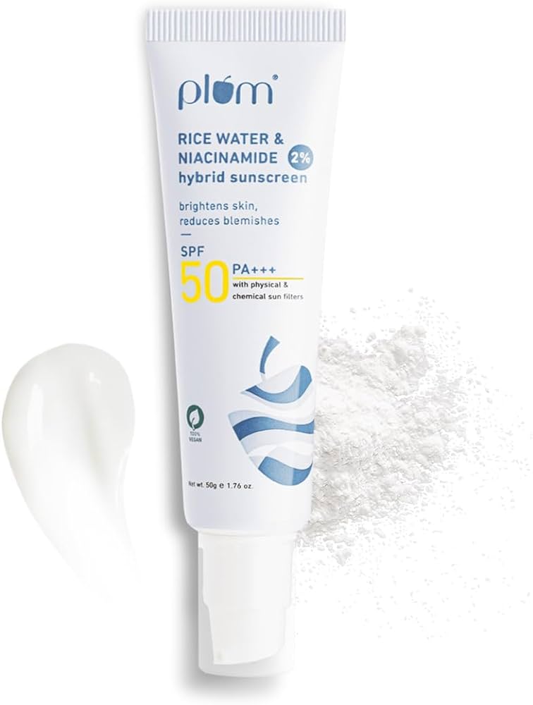 Plum Rice Water & 2% Niacinamide Sunscreen SPF50+, 50g - Indicrest