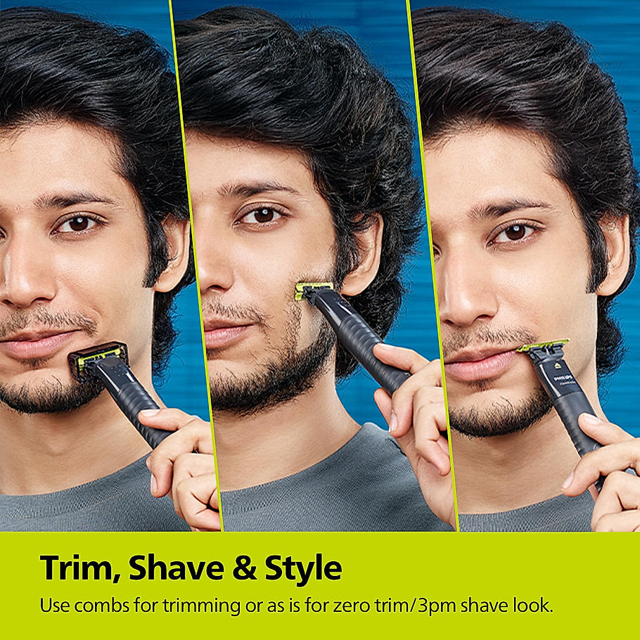 Philips OneBlade - | Hybrid Trimmer and Shaver with Dual Protection Technology | Most Skin Friendly Trim | QP1424/10