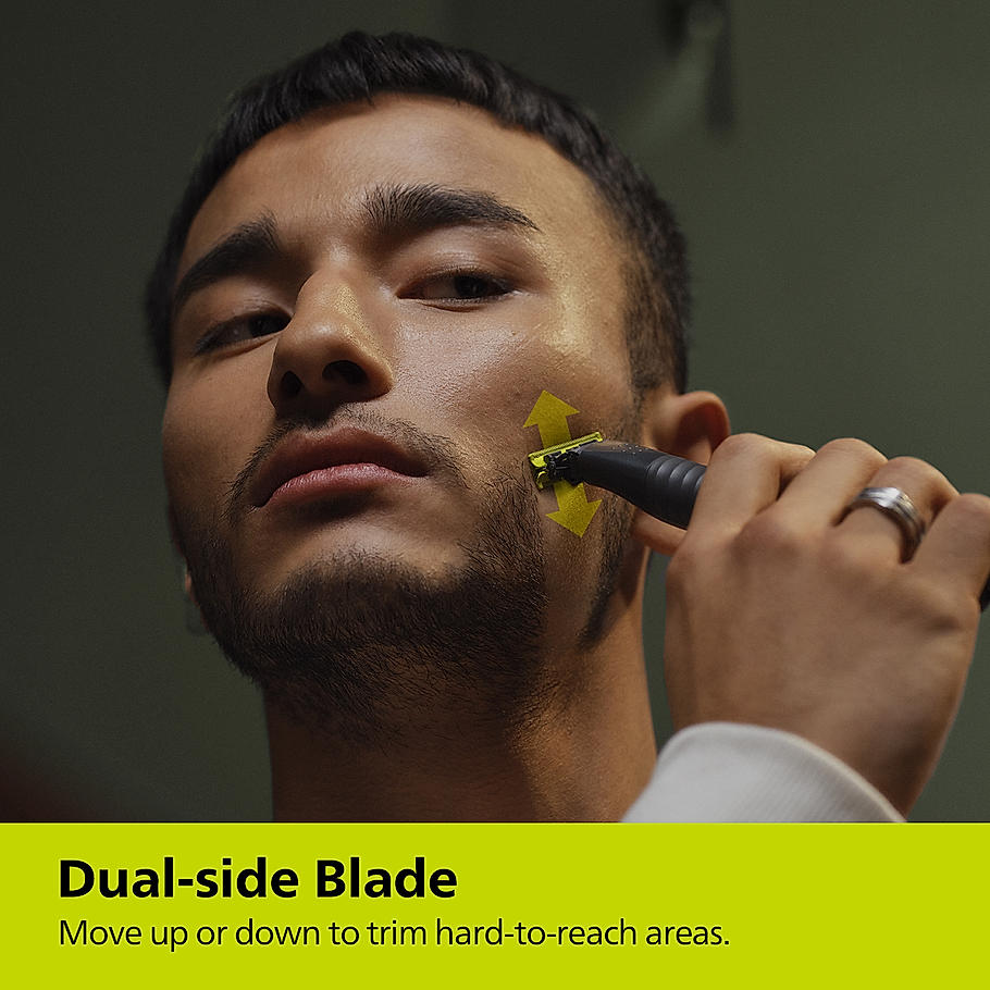 Philips OneBlade - | Hybrid Trimmer and Shaver with Dual Protection Technology | Most Skin Friendly Trim | QP1424/10