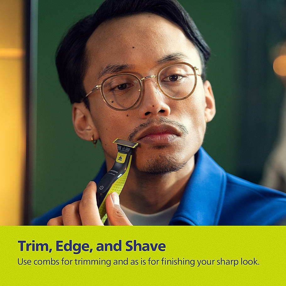Philips OneBlade- I Hybrid Trimmer & Razor I Trim, Edge & Shave | 2x Powerful Motor | Longer Battery Life I No Skin Irritation as Blade Never Touches Skin | Dual Protection Technology | QP2724/10