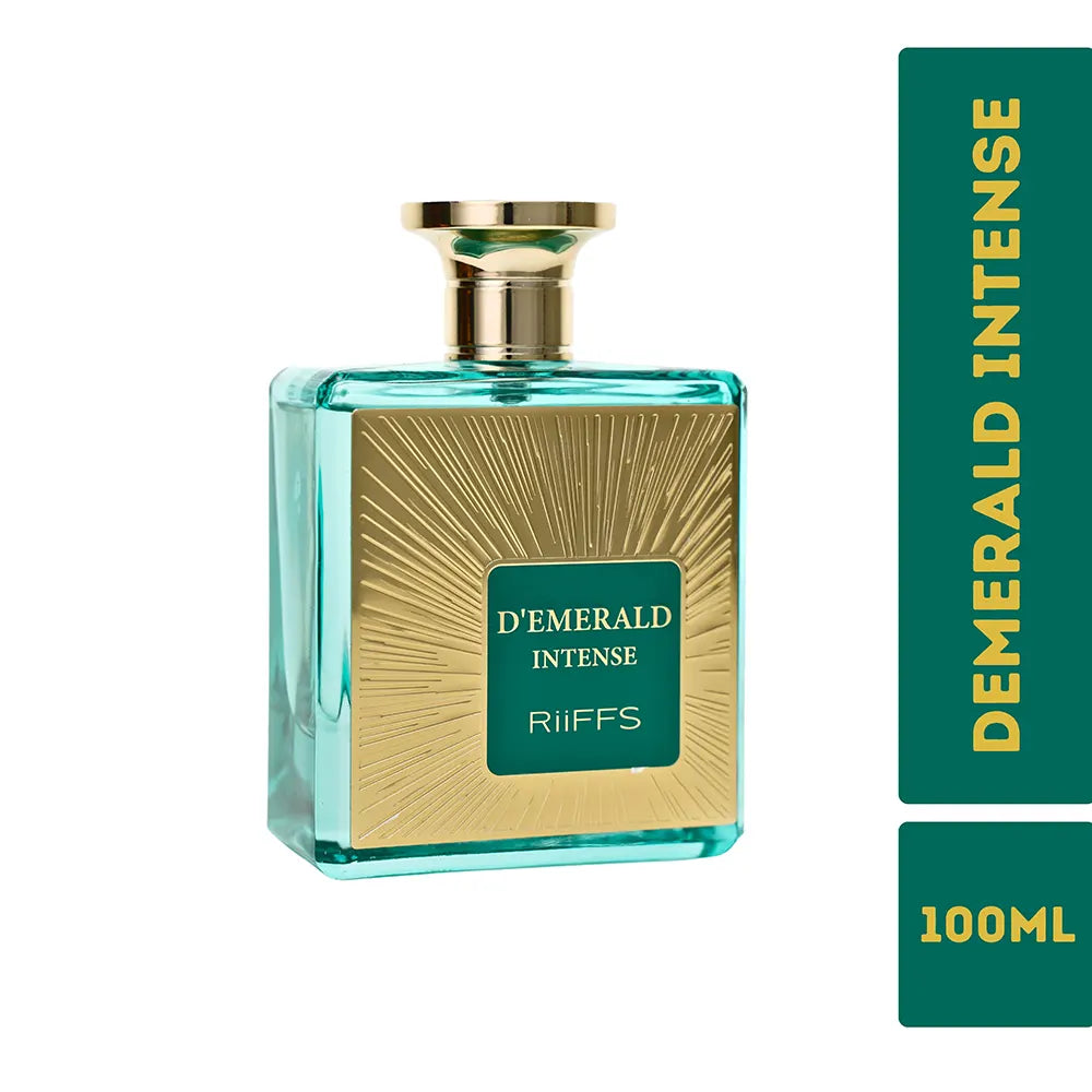 RiiFFS D’EMERALD INTENSE unisex fragrance 100ml packaging Indicrest