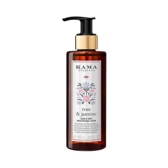 Kama Ayurveda Rose & Jasmine Lightweight & Hydrating with Paraben Free Hand And Body Lotion, 200ml, Buy from Indicrest