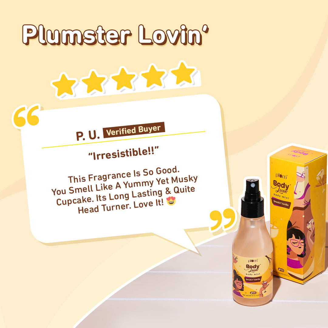 Plum Smokin' Vanilla Body Mist by Plum BodyLovin' | Long Lasting | Travel-Friendly | Spicy Vanilla Fragrance | Perfume Body Spray, 150ml Buy at Indicrest Image 6