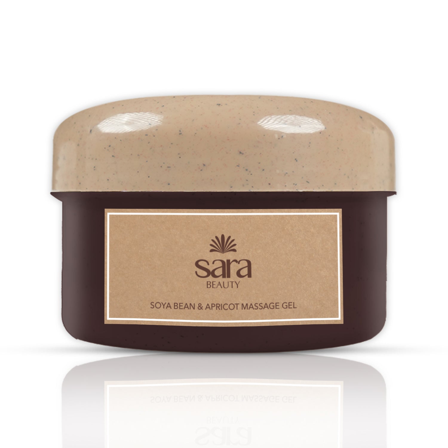 Sara Beauty Soya Bean & Apricot Massage Gel container on a white background
