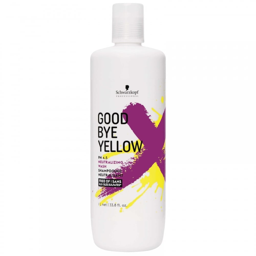 Schwarzkopf Good Bye Yellow Neutralizing Bonding Wash Shampoo - (1 Ltr) - Indicrest