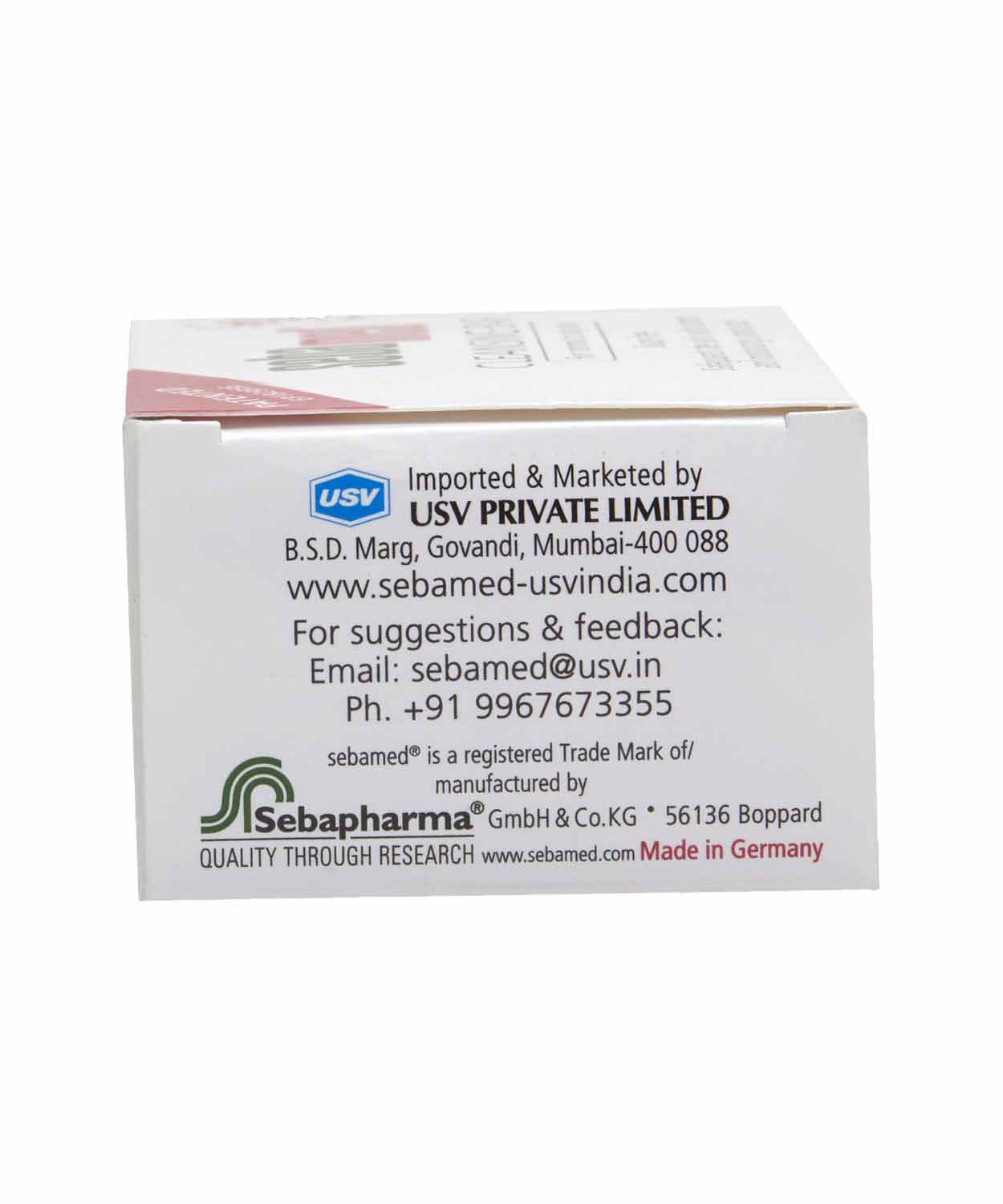 Side view showing ingredients and claims on pack
