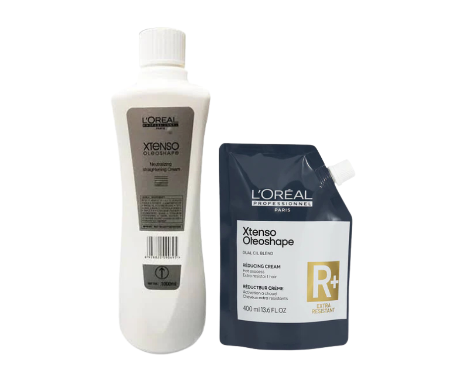 L’Oreal Professionnel Xtenso Oleo Shape Neutralizing Cream 1000ml & Oil Trio Smoothing Cream 400ml Combo for Extra Resistant Hair