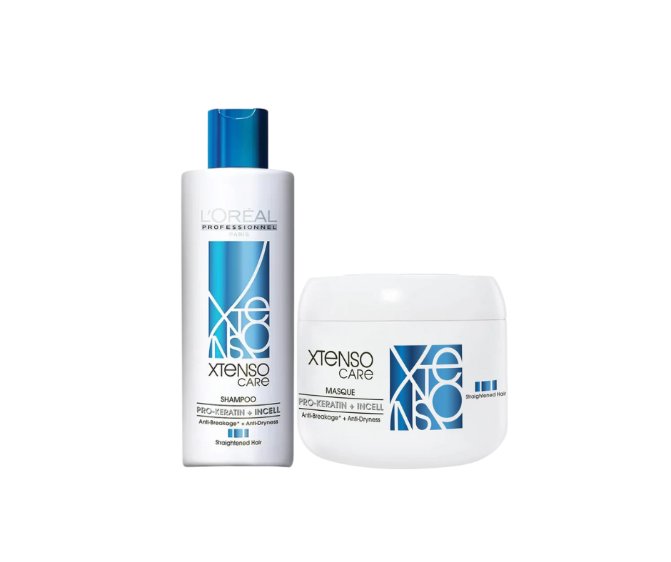 L'Oreal Professionnel Xtenso Care Shampoo, 250ml & Hair Masque, 196g Combo For Straightened Hair