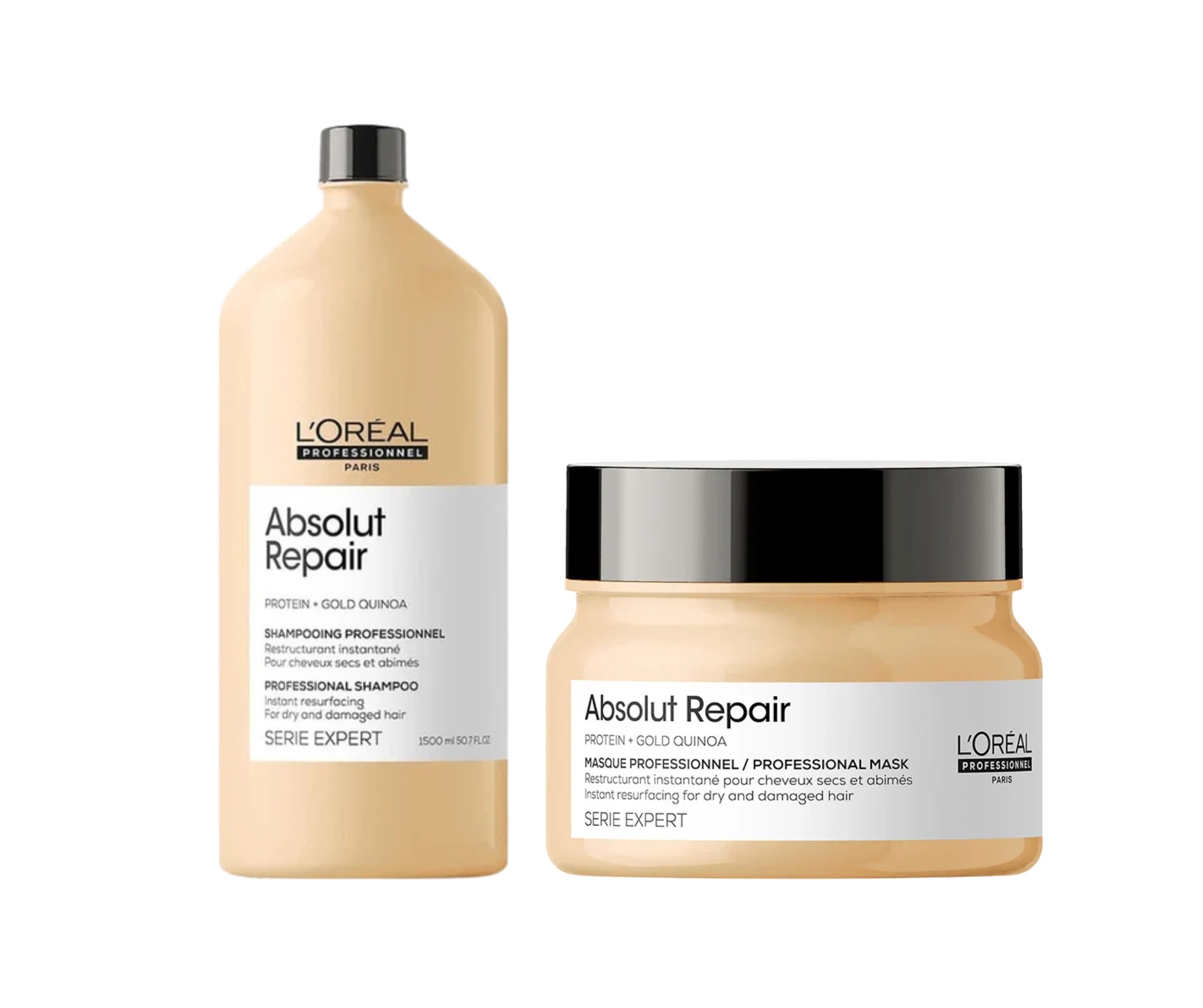 L'Oreal Professionnel Absolut Repair Shampoo, 1.5L | Hair Mask, 490g | Hair Serum, 90g Combo For Damaged Hair