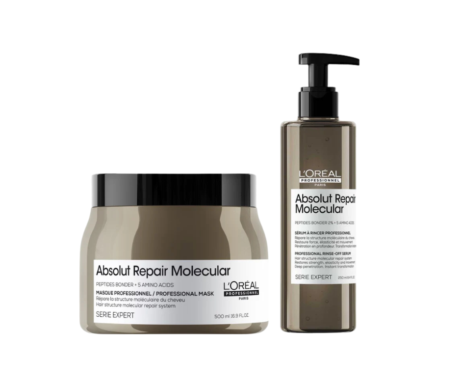 L'Oreal Professionnel Absolut Repair Molecular Hair Mask, 500ml | Absolut Repair Molecular Rinse-Off Serum, 250ml
