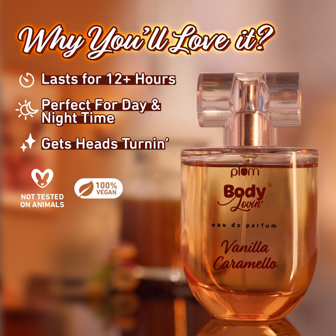Plum Vanilla Caramello Eau De Parfum (Perfume) by Plum BodyLovin' | Long Lasting | Vanilla & Salted Caramel Fragrance | Supremely Luxurious, 50ml x 2 Buy at Indicrest Image 13