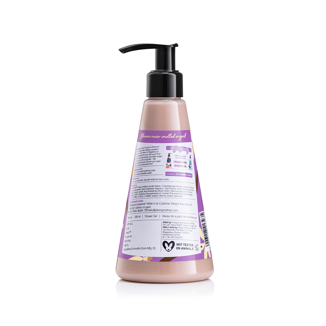 Plum Vanilla Vibes Body Wash by Plum BodyLovin' | SLS-Free | Hydrating Formula | Warm Vanilla Fragrance | Aloe-Infused Body Wash, 240ml