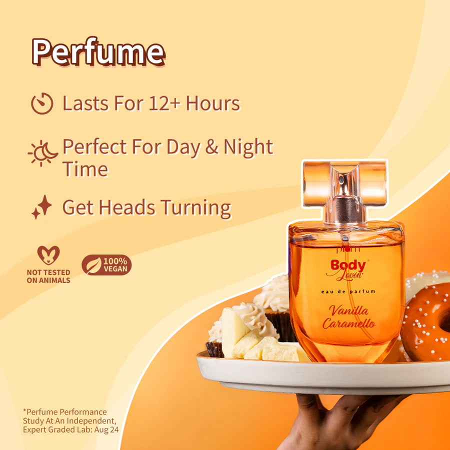 Caramello Lovin' Bath & Body Collection by Plum BodyLovin' | Body Wash, Body Mist, Body Lotion, Perfume & Hand Cream