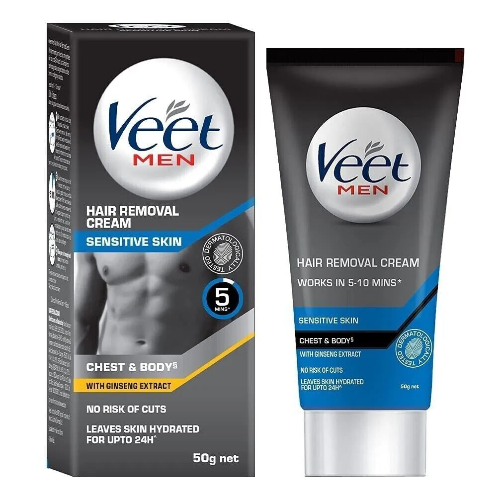 Veet Men Hair Removal Cream Sensitive Skin, 50g - Indicrest