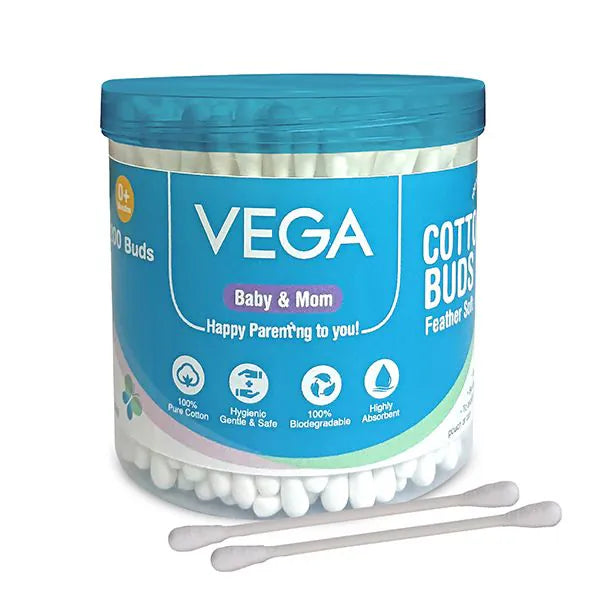 Vega Baby & Mom Cotton Buds (100pcs) PP Can - VBHA3-03