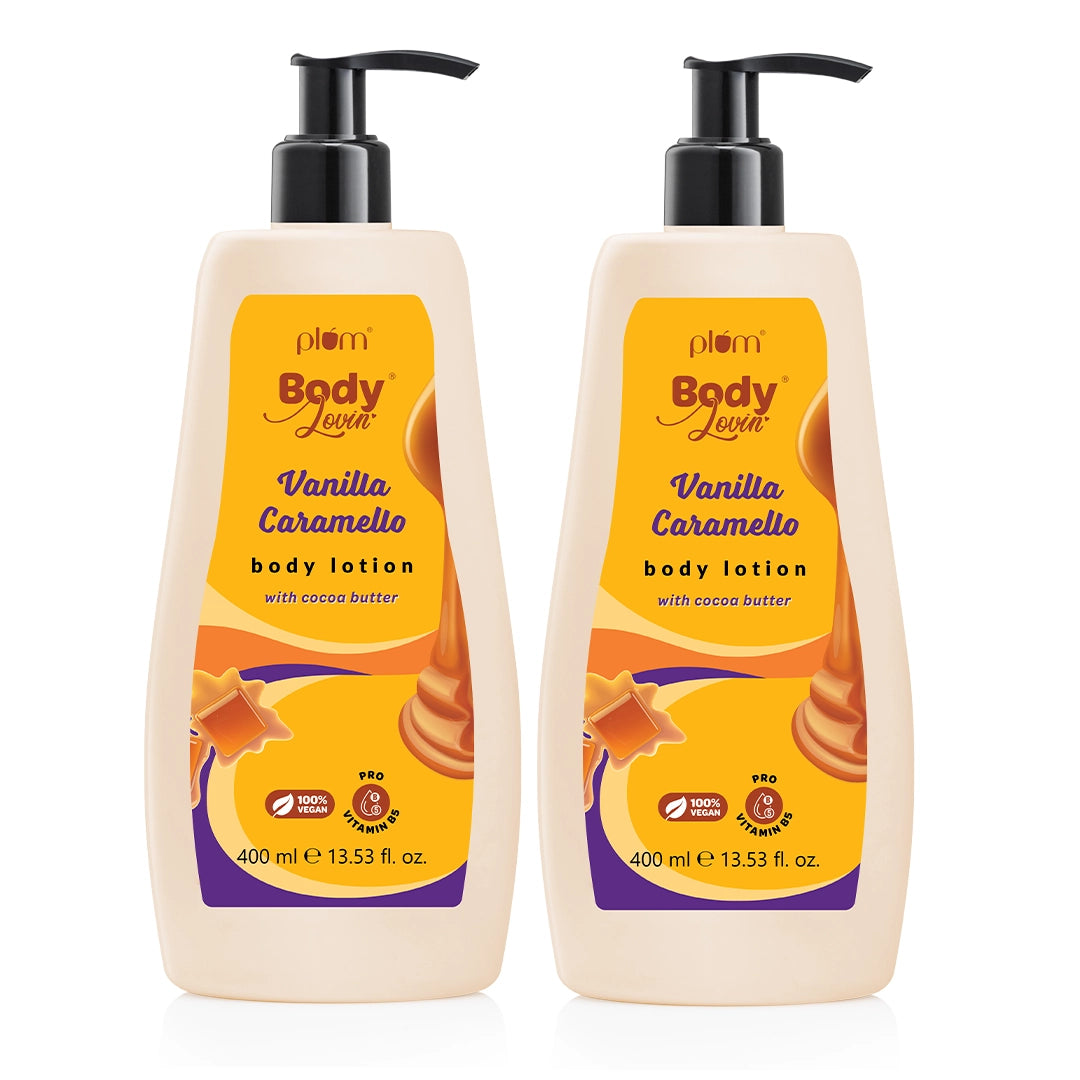 Plum Vanilla Caramello Body Lotion Duo | Deep Hydration | Light-Weight | Yum Vanilla & Caramel Fragrance