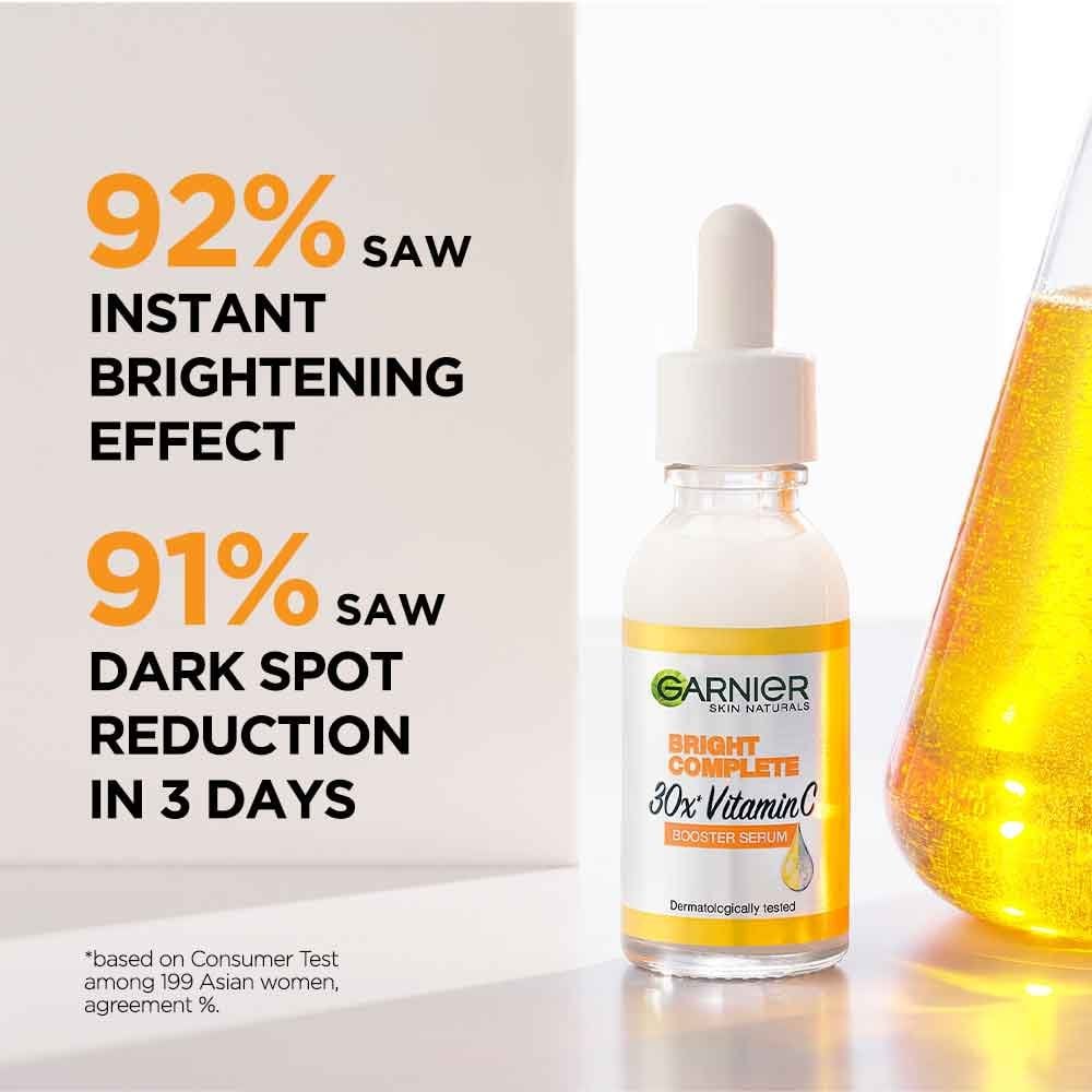 Vitamin C face serum texture on hand