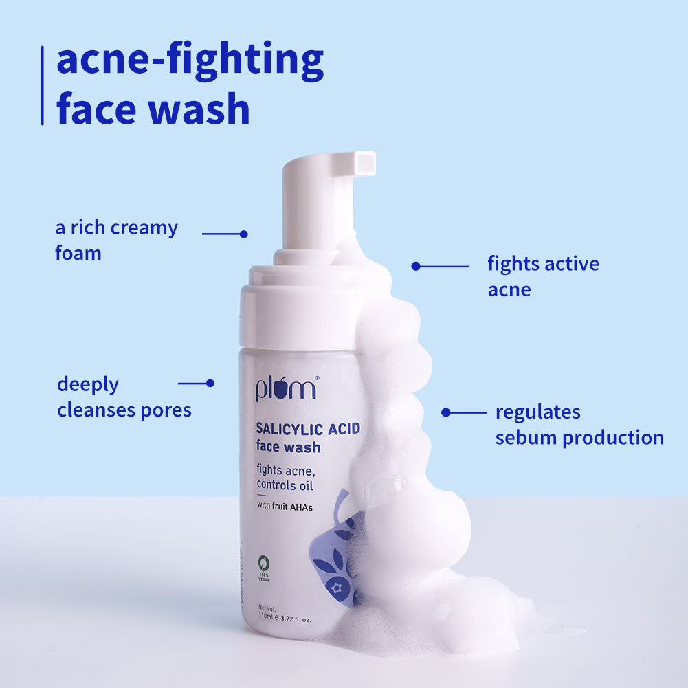 Pore-fect & Protect Combo for Acne-prone skin with Salicylic Acid Face Wash, Niacinamide Toner & Niacinamide SPF50 Sunscreen