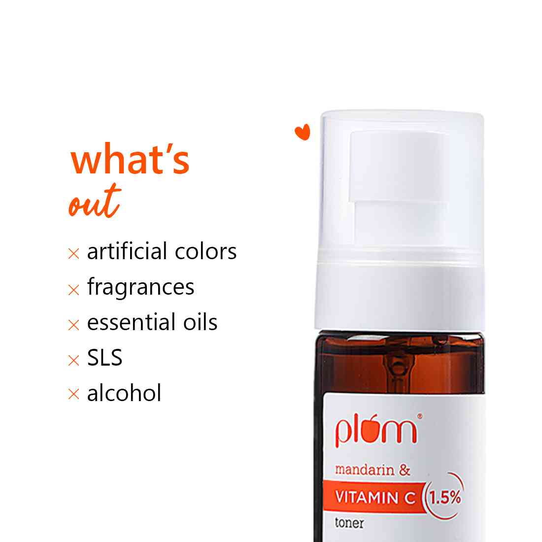 Plum 1.5% Vitamin C & Mandarin Pore Tightening Face Toner | Boosts Glow | Fades Dark Spots & Hyperpigmentation, 100ml