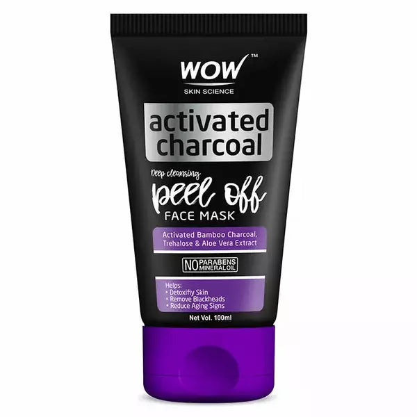 Wow Activated Charcoal Face Peel Off Mask, 100ml - Indicrest