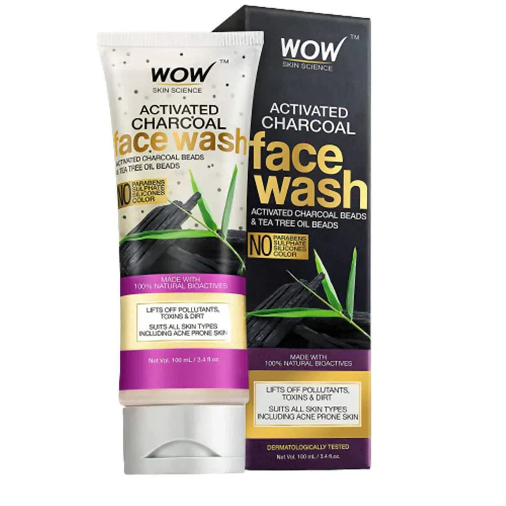 Wow Activated Charcoal Face Wash, 100ml - Indicrest