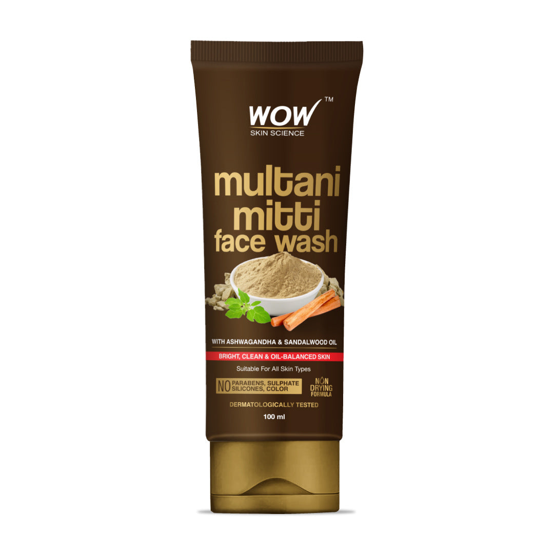 Wow Multani Matti Face Wash, 100ml - Indicrest