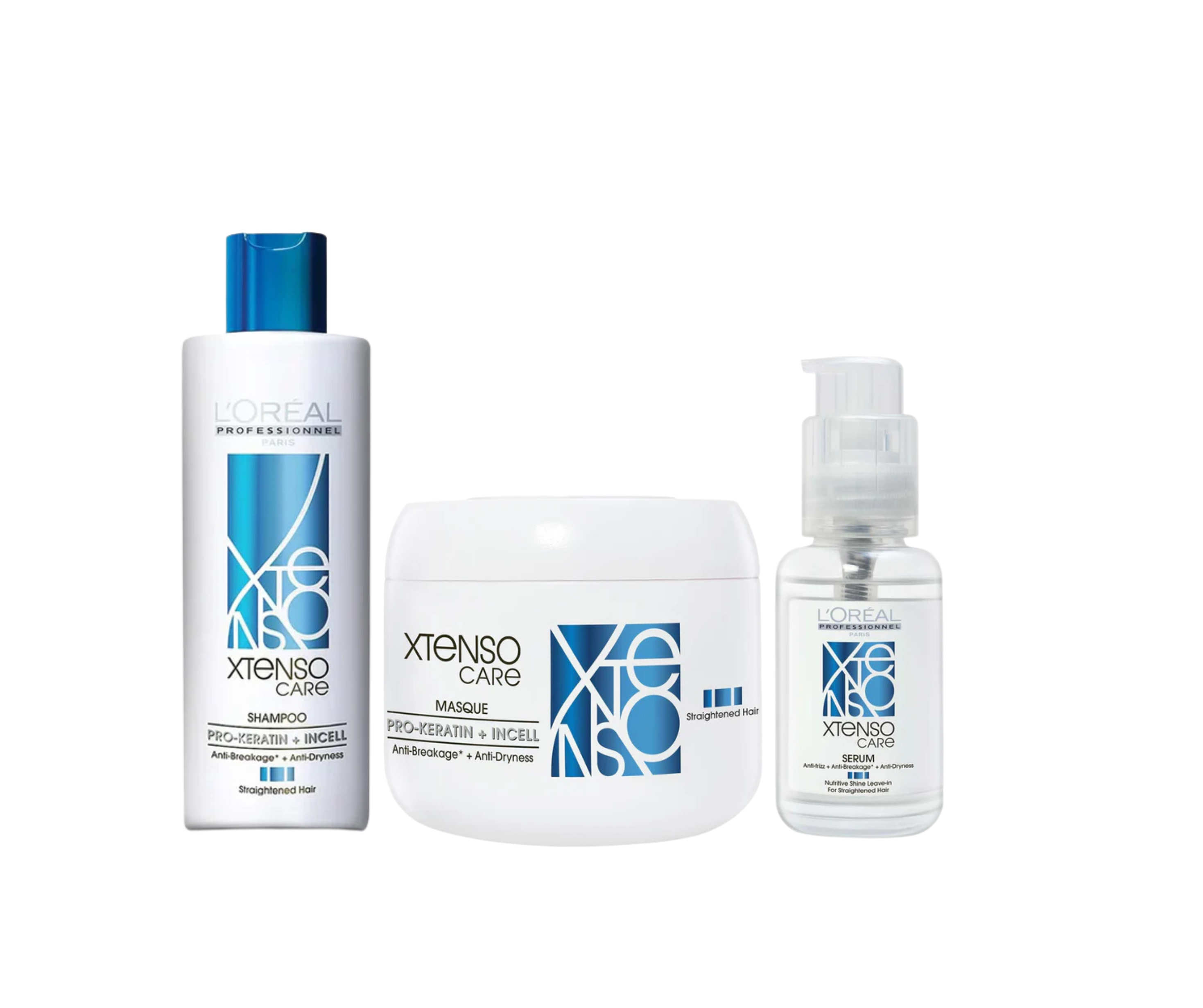 L'Oreal Professionnel Xtenso Care Shampoo, 250ml | Hair Masque, 196g | Hair Serum, 50ml Combo For Straightened Hair