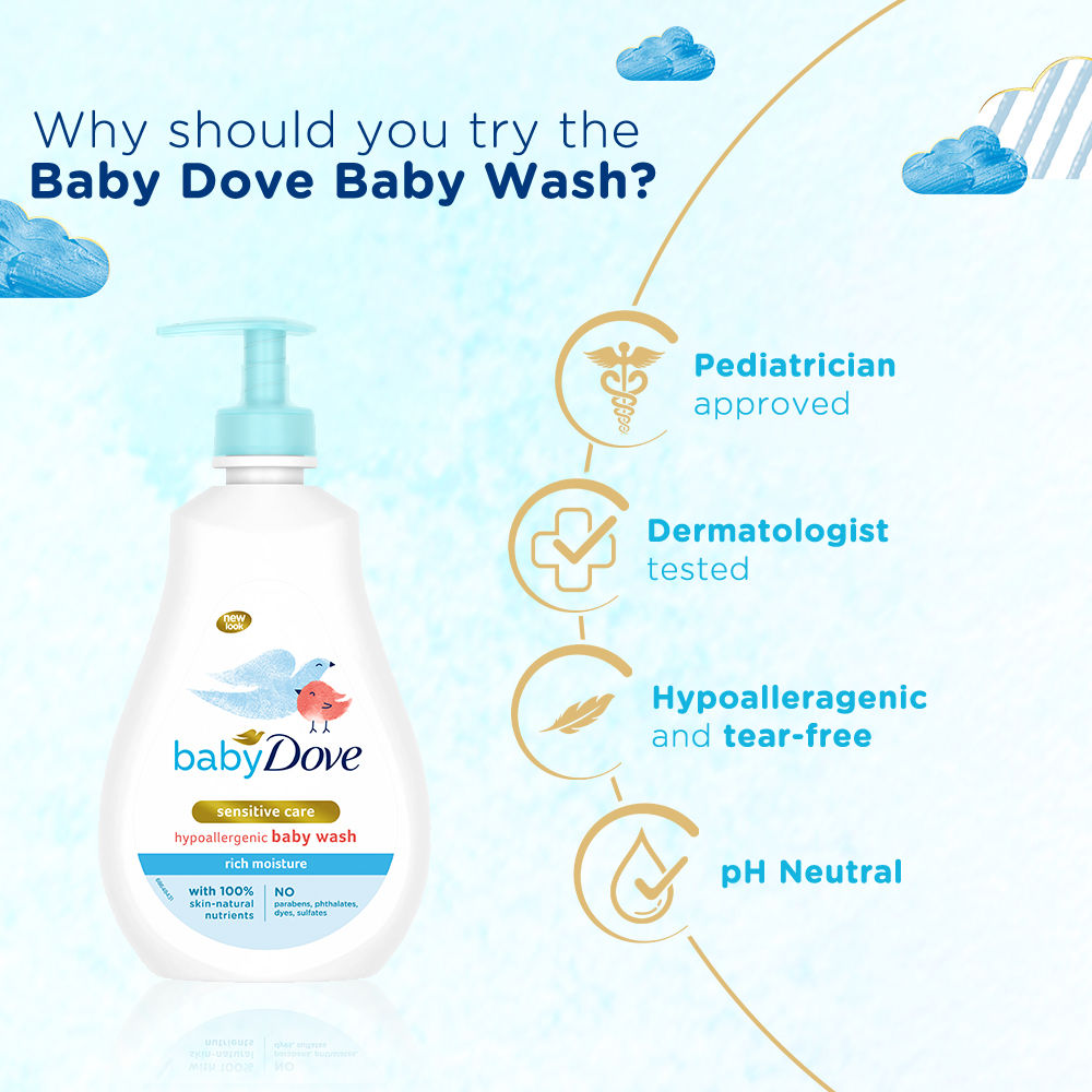 Baby Dove Rich Moisture Baby Wash Moisturizing Baby Wash For Nourished Skin, 400ml Buy at Indicrest Image 5
