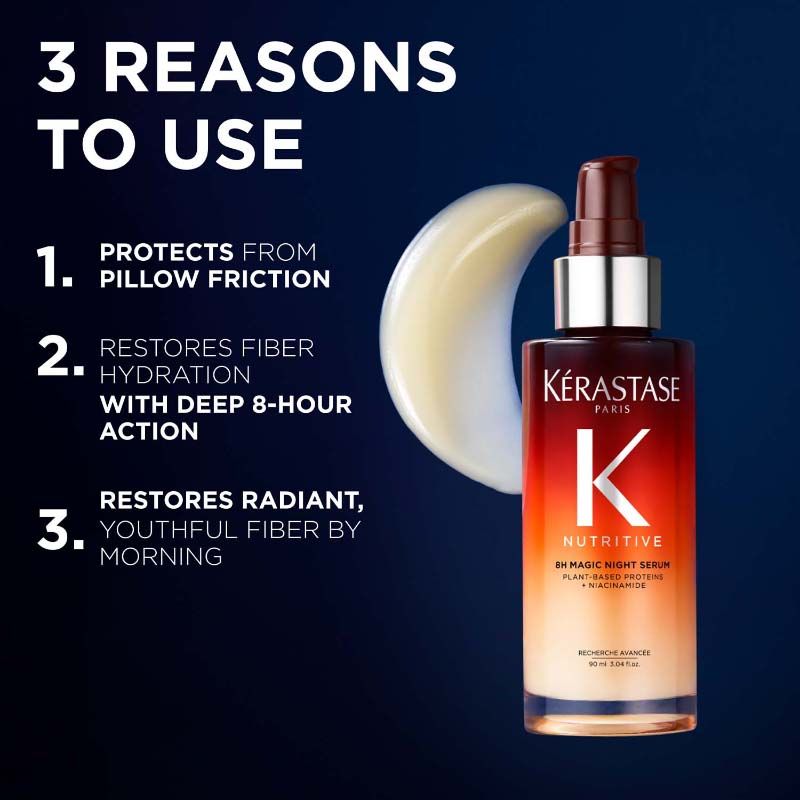 Kerastase Nutritive 8H Magic Night Hair Serum, Overnight leave-in serum, enriched with Niacinamide, 90ml