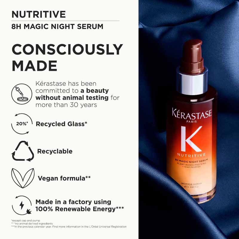 Kerastase Nutritive 8H Magic Night Hair Serum, Overnight leave-in serum, enriched with Niacinamide, 90ml